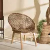 MACABANE ALIDA - Fauteuil dossier arrondi assise en abaca tressé