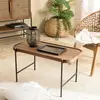 MACABANE ALIDA - Table basse ovale 85x43cm plateau en bois de teck recyclé