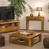 MACABANE Dpi - Table basse avec sous plateau miel - D.90xH.32 cm T.U