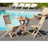 Macabane Table de jardin en bois teck carrée pliante 70 x 70 cm JARDITECK