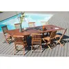 Table de jardin teck huilé double extension 10/12 pers L300