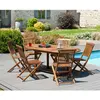 MACABANE Table de jardin teck huilé extensible 4/6 personnes L180 cm