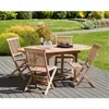 MACABANE Table de jardin ovale en teck extensible 4/6 pers. L180 cm