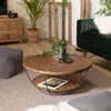 Macabane - Table basse Sixtine bois naturel  - D.80xH.35 cm T.U