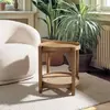 MACABANE Amy - table d'appoint en mindi 45.5cm avec tablette en rotin ...
