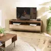 Macabane - alix - Meuble tv en bois de manguier 2 niches 2 tiroirs