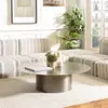 Macabane - Table basse ronde en fer James noir/doré - 120x120x35 cm OS
