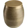 Table d’appoint alu couleur laiton foncé strié