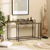 MACABANE Jonas - set de 2 consoles gigognes aluminium doré et noir pieds métal