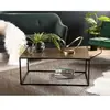 Table basse rectangulaire MACABANE JONAS - Aluminium doré - Pieds noir...