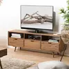 MACABANE ANDREW - Meuble TV scandi bois marron 3 tiroirs 3 niches Sapin