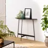 MACABANE DALY - Console demi-lune noire 83x35cm piètement métal