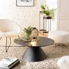MACABANE DALY - Table basse ronde noire 78x78cm pied conique métal