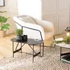 MACABANE DALY - Table basse ovale noire 70x35cm piètement métal