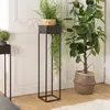 MACABANE Sellette carrée / porte plantes GM noire piètement métal