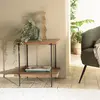 Dandy - table d'appoint rect. 50x42cm bois pin recyclé et pieds métal