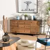 MACABANE ANDREA - Buffet 2 portes 3 tiroirs bois Pin recyclé naturel et noir