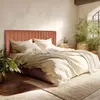 Arthur - tête de lit rembourrée pour lits 160180cm velours orange