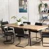 MACABANE CLEMENCE - Table à manger 220x100cm bois Sapin et métal