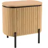 MACABANE Chevet marron 1 porte style rétro Pin pieds métal noir