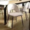 MACABANE Tom - lot de 2 chaises dossier ouvert tissu velours beige pied noir
