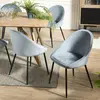 MACABANE AUGUSTIN - Lot de 2 chaises velours bleu pieds métal noir