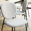 MACABANE AUGUSTIN - Lot de 2 chaises tissu écru pieds acier noir