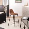 MACABANE AUGUSTIN - Lot de 2 tabourets de bar John marron hauteur d'assise 65cm