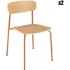 Lot de 2 chaises « écolier » en bois de frêne et acier terracotta