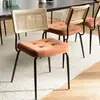 Macabane - 2 Chaises en Velours Albane orange/noir - 55x55x81 cm OS
