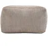 MACABANE ALBANE - Pouf carré 57x57cm Tissu Velours côtelé Gris Perle