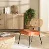 Macabane - Chaise velours dossier rotin Albane orange - 50x57x72 cm OS
