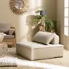 MACABANE Agathe - chauffeuse capitonnée 100x100cm avec dossier et coussin beige
