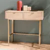 Console - MACABANE - ADELE - Bois - 2 tiroirs - Marron