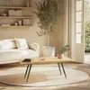 MACABANE Haby - table basse pm plateau en pin pieds scandinaves métal vert