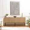 MACABANE Scott - buffet 4 portes décor effet bois rainuré noir et naturel