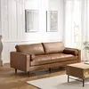MACABANE Pierre - canapé 3 places cuir couleur caramel assise capitonnée