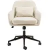 Mina - chaise de bureau à roulettes en tissu beige dossier carré