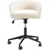 Mina - chaise de bureau à roulettes en tissu écru dossier ouvert