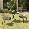 MACABANE Lot de 2 fauteuils cordage couleur naturelle coussin assise noir