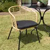 MACABANE Malo - Lot de 2 fauteuils en rotin synthétique couleur naturelle
