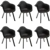MACABANE MALO - Lot de 6 fauteuils noirs dossier arrondi