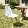 MALO - Lot de 2 chaises blanches pieds couleur naturelle Macabane