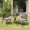 MACABANE MALO - Lot de 2 chaises rotin synthétique noir dossier arrondi ajouré