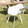 MACABANE MALO - Lot de 6 fauteuils blancs dossier arrondi