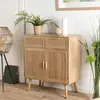 MACABANE ROMEO - Buffet couleur naturelle 2 tiroirs 2 portes bois cannage