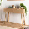 Macabane - Console Rodrigo 2 Tiroirs Bois Clair - 110x33x81.5 cm T.U