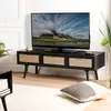 Macabane - Meuble TV Angelo 3 Tiroirs Bois/noir - 120x40x40 cm T.U