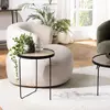 MACABANE Table d'appoint ronde pieds asymétriques métal D40