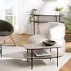 MACABANE Table basse rectangulaire double plateau pieds métal noir